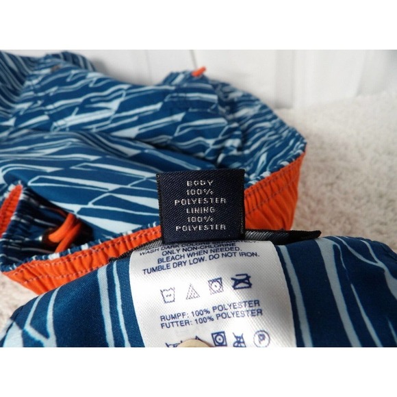 Land's End Men's Blue Geometric Polyester Swim Trunks Board Shorts Size L 36-38 - Picture 5 of 8